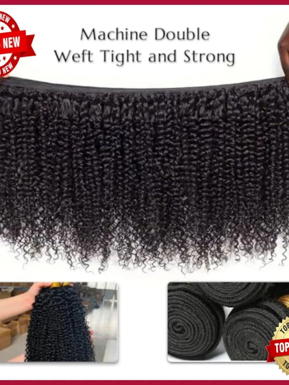 24 Inch Raw Virgin Human Hair Extensions Curly Bundles Sew In